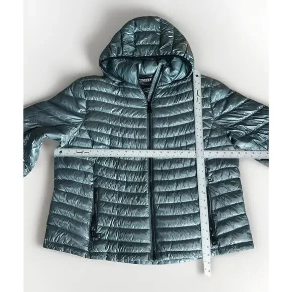 Calvin Klein Packable Down Jacket Womens 3XL Gray Duck Full Zip Pockets Quilted - Picture 5 of 8